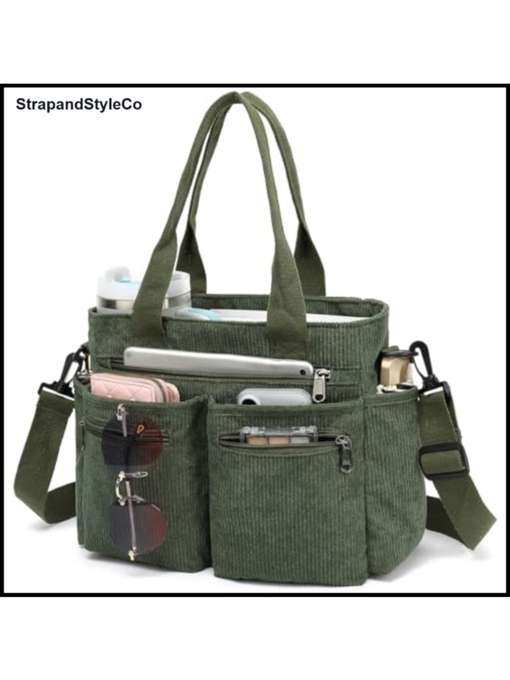 Corduroy Tote Bag Large Crossbody Messenger Laptop Shoulder Bag